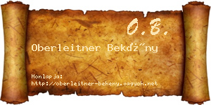Oberleitner Bekény névjegykártya